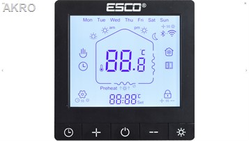ESCO TC-720C WIFI TUYA CZARNY Termostat DO KOTŁA p